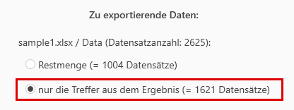 Selektierte Daten exportieren