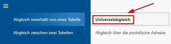 Menü Universalabgleich