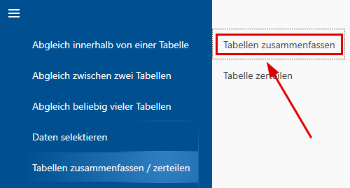 Tabellen zusammenfassen