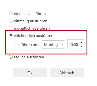 Aufgabe planen - Ausführungszeitpunkt