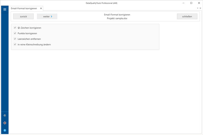 Email-Format korrigieren